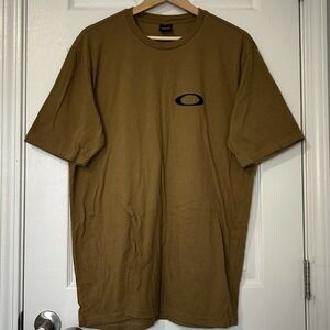 Oakley Front and Back Logo Graphic Print Military Channel Green T-Shirt
